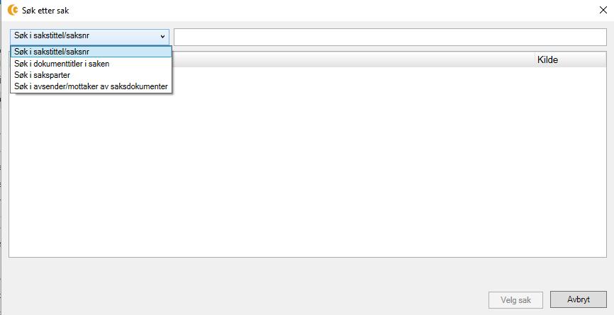 Det søkes først i Outlookmappene om det finnes en sak som allerede er importert. 4.