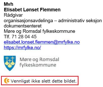 Dette betyr at når du sender ut e- post via ephorte Outlook sendes det med ekstra informasjon i e-posten.