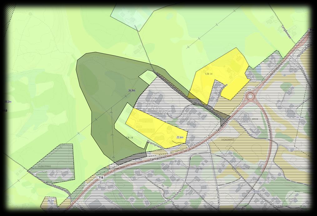 Gjeldende arealformål Gjeldende planformål er i kommunens arealdel satt til LNF. Dette formålet tillater kun tiltak i tilknytning til stedbunden næring.