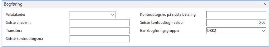 På fanen Kommunikation er det muligt at angive diverse kommunikationsoplysninger, som telefon, e-mail osv. På fanen Bogføring er det muligt at angive diverse parametre i forbindelse med bogføring.