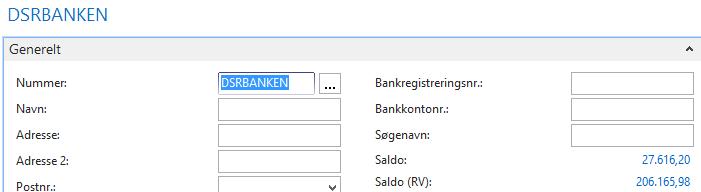 Hvis man har sat finanskontoen op til at være afstembar, kan man kontrollere transaktionen ved at vælge afstem i båndet: Her ses det, at når vi debiterer beløbet på finanskontoen, og bruger banken