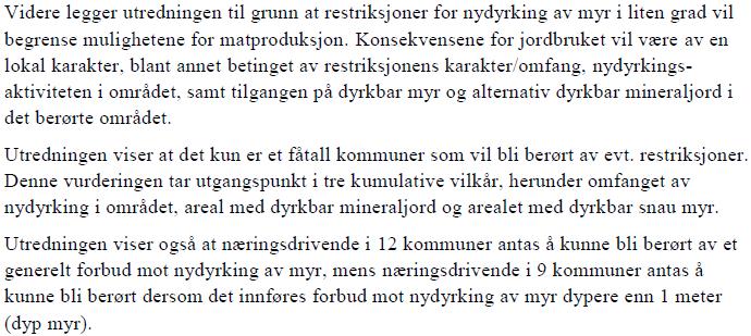 Sak 48/17 Leirjford kommune er en av de kommunenen som vil bli direkte negativt berørt av et forbud mot dyrking av myr.