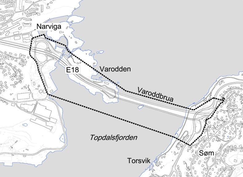 Oppdragsnr.: 122 Dokument nr.: AKU1 Reguleringsplan for E18 Ny Varoddbru Støykartlegging dagens og fremtidig situasjon Revisjon: 0 2.