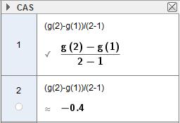 4.4.6 3 3 Funksjonene f og g er gitt ved f x 0,5x 3x 3x 3 og gx x x 0,0 0,60 4 For hver av funksjonene skal du a) Finne gjennomsnittlig vekstfart når x vokser fra x 1 1 til x Jeg skriver inn begge