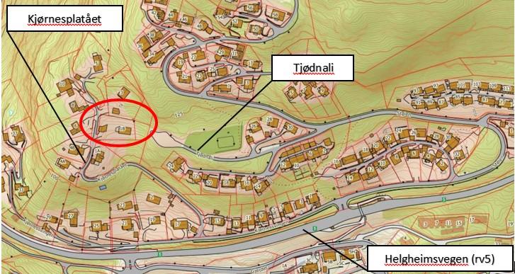 side 6/13 4. Skildring av planområdet dagens situasjon 4.1 Lokalisering Planområdet ligg på Kjørnes mellom Sogndal sentrum og Kaupanger.