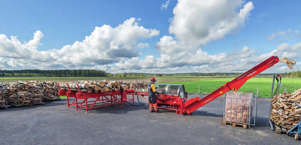 Transportør med flisutskiller gir renare ved. Praktisk verktøyboks som standard.