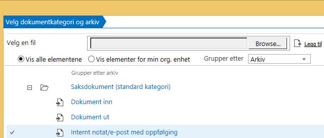 US-saker er korrespondanse og ikke saker, og skal derfor ikke ha egne saksmapper, men følge saken det naturlig tilhører i en prosess.