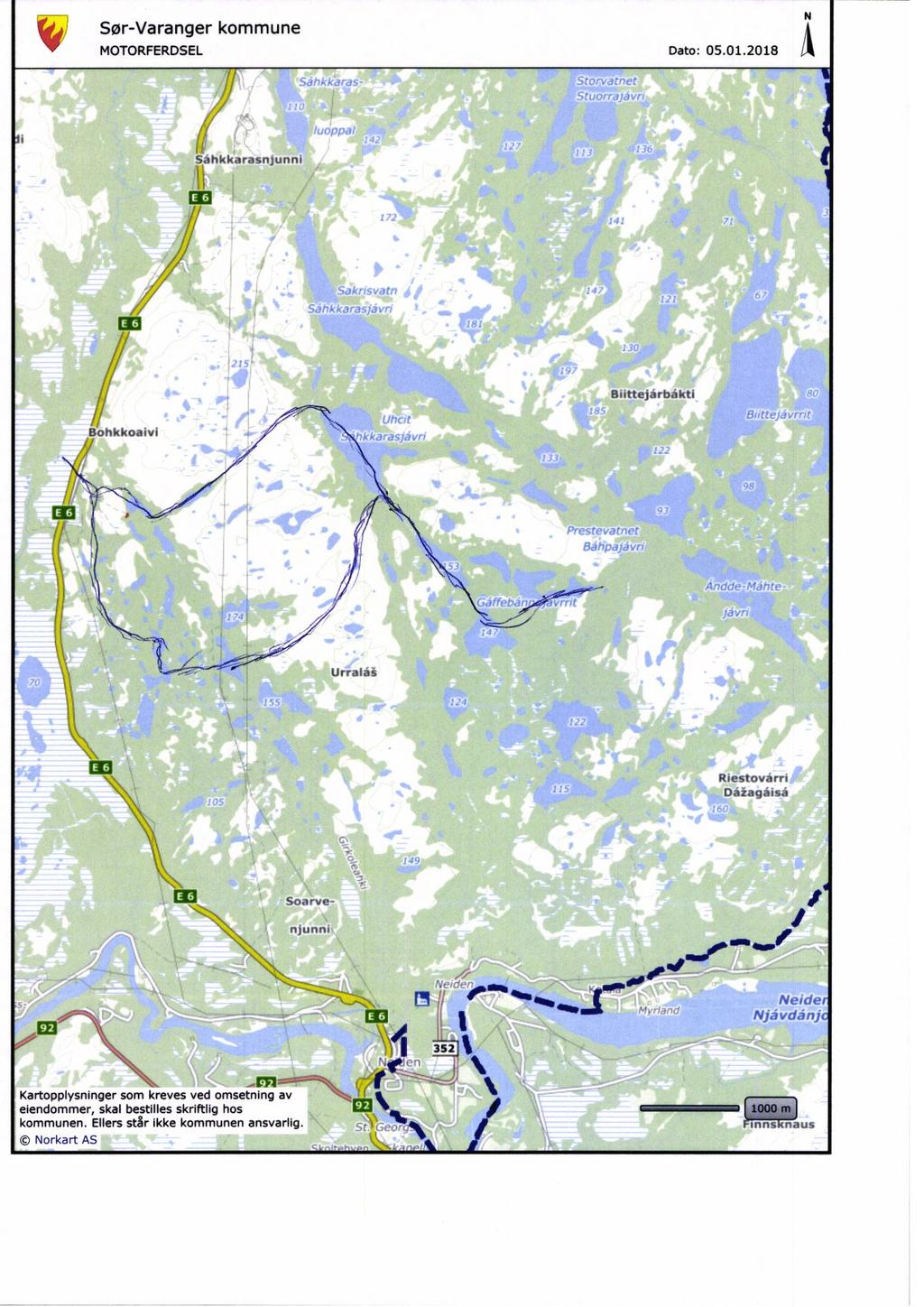 Sør-Varanger kommune ir1( MOTORFERDSEL Dato: 05.01.2018 Å Sahkkarasnju