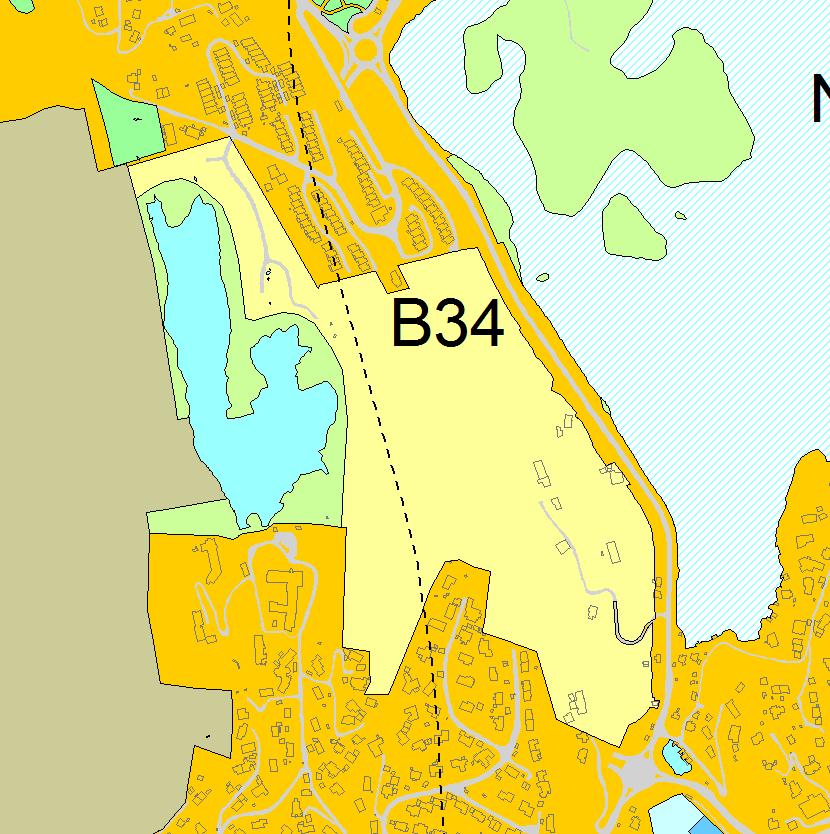 B34 Strømme Fyllingsdalen 1:5000 Kort beskrivelse Område B34 er på 198 daa. Fremtidig arealbruk og transportsystem Boligområde B34 er ikke i tråd med kommunens fortettingsstrategi.
