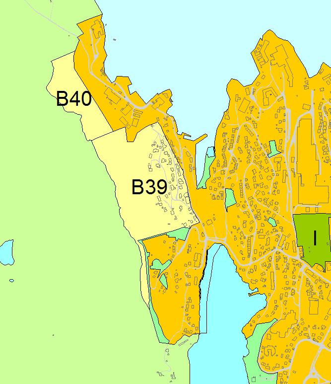 B39 og B40 Gravdal Laksevåg 1:8000 Kort beskrivelse Område B39 er på 143 daa og inneholder 22 eneboliger og 7 flermannsboliger. Område B40 er på 44 daa og inneholder ingen boliger.