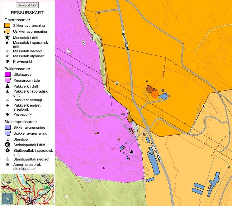Forekomsten ligger innenfor en kartlagt grusressurs med sikker avgrensing, og er klassifisert som