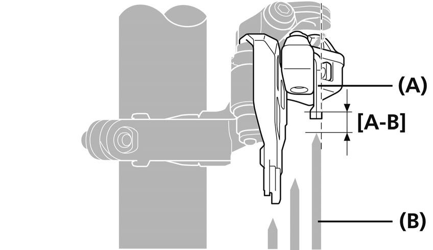 MONTERING Montering av krankgir (trippel front) Båndtype (FD-M9000/M8000/M672/M612) TEKNISKE TIPS Kontroller ved å holde unbrakonøkkelen mot den flate overflaten på det største krankdrevet som vist i