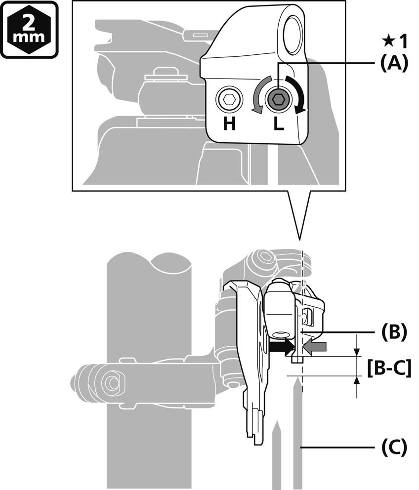 MONTERING Montering av krankgir (dobbel front) Båndtype (FD-M9020/M8020/M617/M677) Sidesving 2.