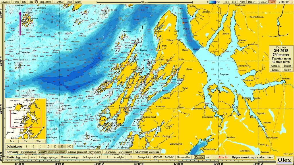 Figur 2.1.2 Topografisk kart (nordlig orientering) med avmerking ( ) av lokaliteten (kartdatum WGS84).