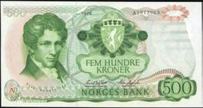 0 300,- 1345 1346 1345 500 kroner 1978, serie A 1912963.