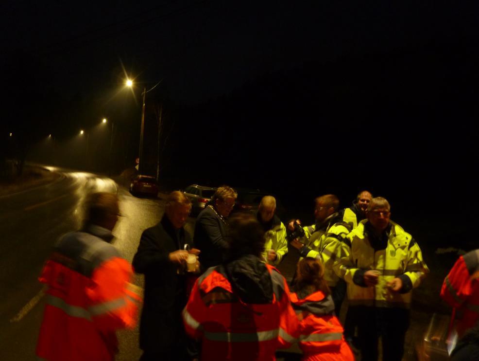 Vet-Agder. Det er brukt led-belysning på strekningen Hortemo-Stokkeland.