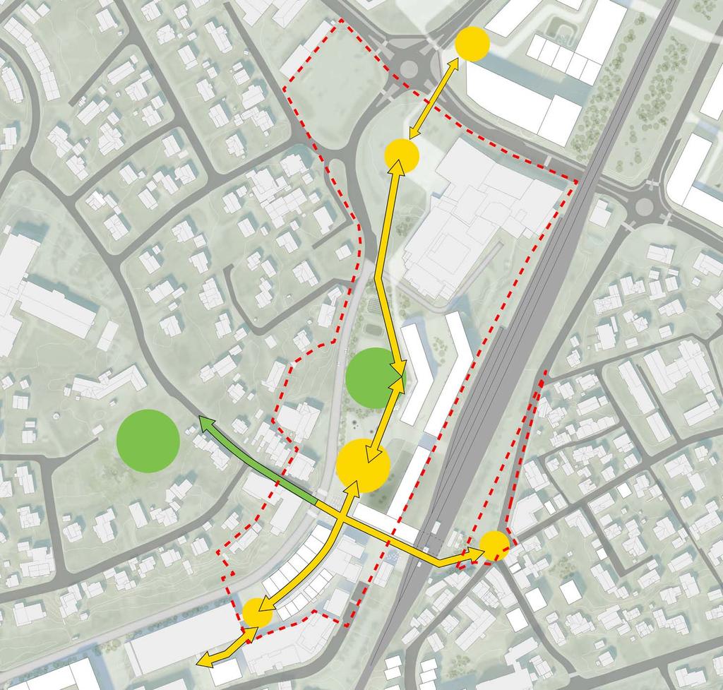 27.11.2017 Anbefalinger Sone 1 - Fortetting ved Torg & Sentrumsparken Høyder: 1-6 etg. -Fortetting ved Torgplassen Påbygg på eksisterende bebyggelse samt ny bebyggelse paralelt skaper en nye gågate.