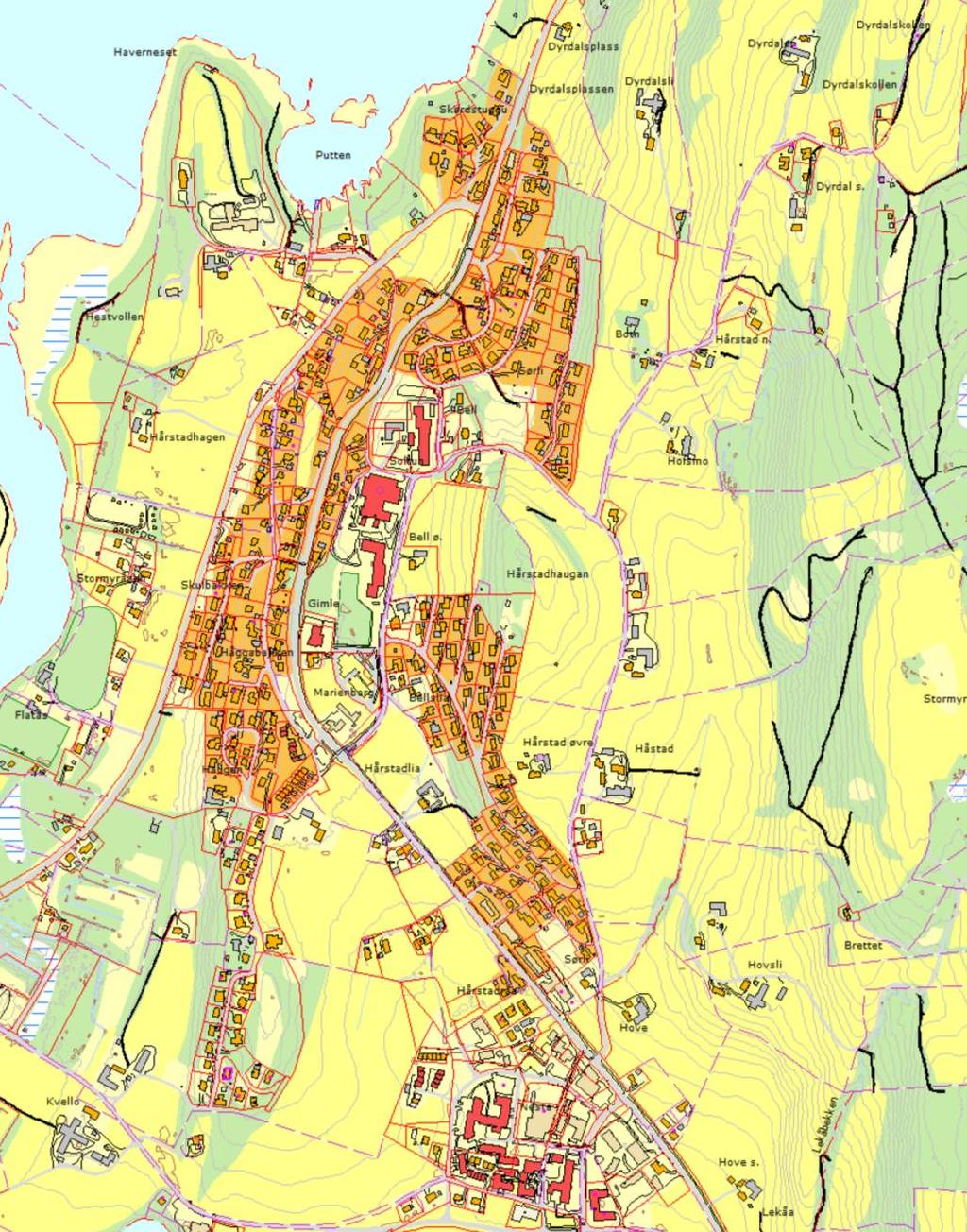 Hensikten med planen Hensikten med planarbeidet er å regulere 40-50 eneboligtomter innenfor planområdet.