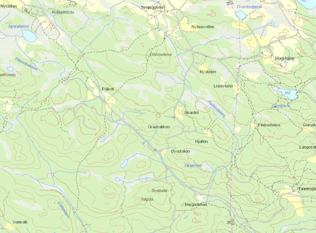 3 1 2 Figur 1. Punkt 1 viser mulig område for plassering av renseanlegg og etterpolering for trinn 1 og punkt 2 som mulig etterpoleringsområde for utbyggingstrinn 2.