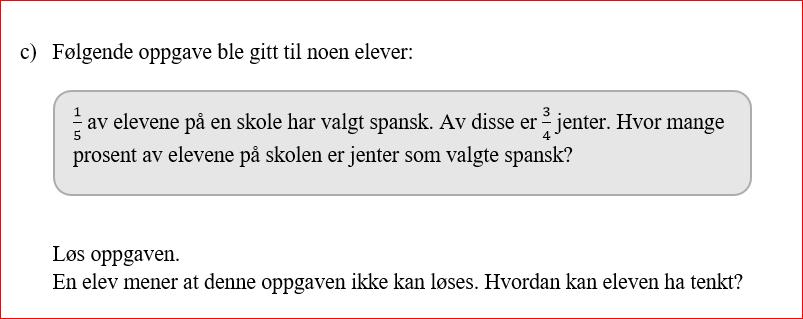 Gir to holdbare beskrivelser, for eksempel at eplene innbyr til å tolke brøk som del av et antall, mens kakediagrammet kan tenkes å illustrere brøk som del av helhet/enhet.