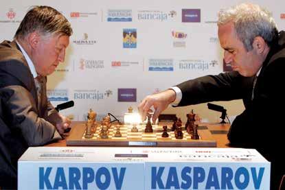 SJAKK OG FILATELI OPPVISNINGSMATCHER Etter å ha mistet verdensmestertittelen i 1999 har Karpovs sjakkspill for det meste begrenset seg til oppvisningsmatcher, og ofte har nettopp Kasparov vært