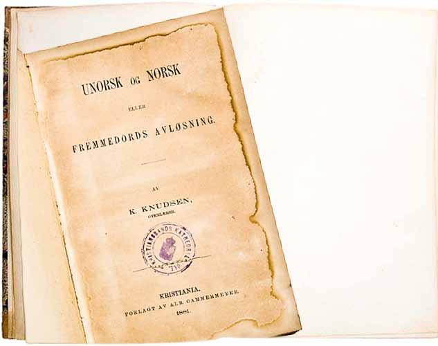 Unorsk og norsk Knudsen var i grunnen mer opptatt av ordtilfang enn av grammatikk og lydlære. Han var purist og sterkt imot en ukritisk bruk av fremmedord i norsk.