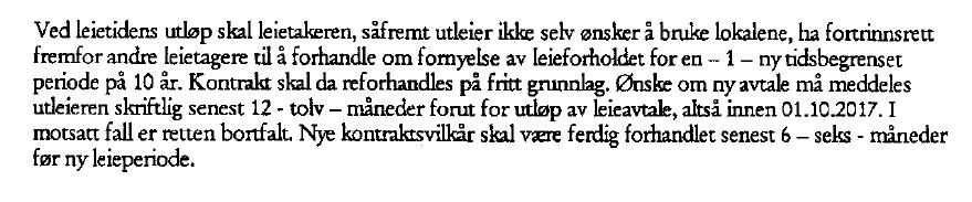 Eksempler Leiekontrakt om leie av lager i Oslo sentrum: Leiekontrakt