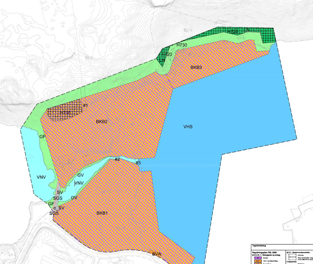 kartlegging Kristvika industriområde Figur 1-2: Plankart over industriområdet med aktsomhetsområde for skred er markert med rød firkant (Plankart fra Multiconsult).