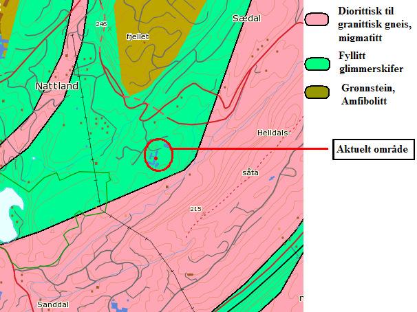 Topografi En av betingelsene for utglidning av bergblokker er at terrenghelningen er brattere enn den antatte friksjonsvinkelen på sprekkeplanene (ca. 40 ) og slakere en fallvinkelen på skråningen.