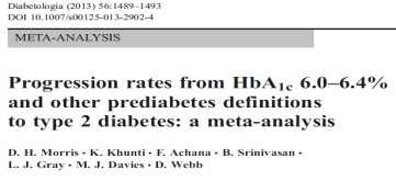 Hvordan skal HbA1c under diagnostisk grense fortolkes? Kan HbA1c 6,0-6,4% predikere diabetes like godt som IGT (2 timers plasmaglukose 7,8-11,0 mmol/l)?