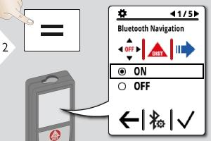 Innstillinger Bluetooth -innstillinger Hvis aktivert i målemodus, kan du nå bruke piltastene for å flytte pekeren på datamaskinen. Velg PÅ eller AV.