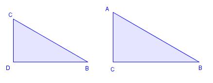 a) Vis at ABC CBD ABC CBD og ACB BDC BAC er dermed lik BCD Trekantene er dermed formlike. b) Tegn trekantene ved siden av hverandre slik at du lett ser samsvarende sider og hjørner.