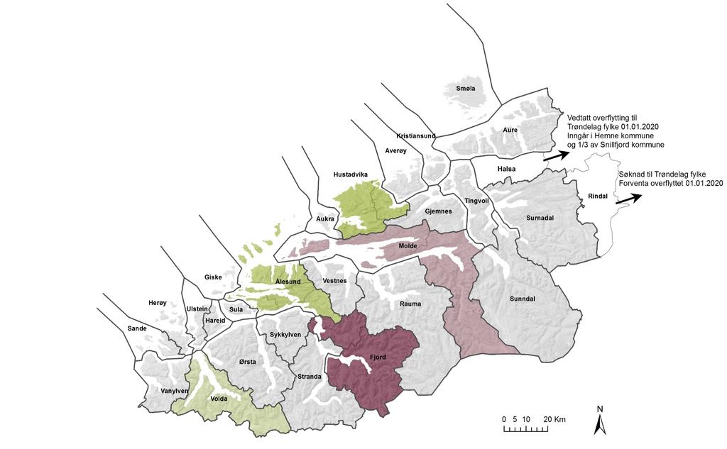 5 grensejusteringar i Møre og Romsdal Sandøy, Ona, Orten m.fl.