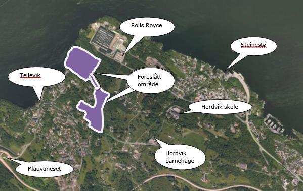 3.5 Nåværende arealbruk Området ligger som en del av et eldre boligfelt langs Hordvikvegen og Balane. På sør og vestsiden ligger det eneboliger.