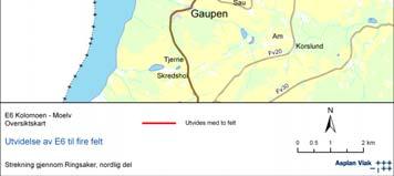 E6 gjennom Moelv foreslås i 2 alternativer: - anbefalt løsning; senket E6, rv 213 over E6 -