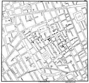 Bruk av GIS i folkehelse John Snow Kolerautbrudd i London i 1854 Tidlig eksempel på bruk av