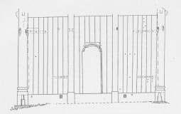 De opprinnelige veggene Veggene i skip og kor er utført som regulært stavverk, med svill, staver, stavlegje