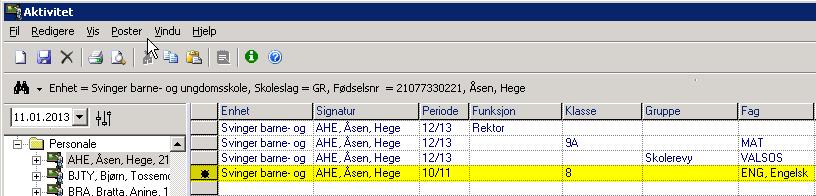 Gjenta for aktuelle klasser og perioder Det er nå klart for føring av fravær for tidligere år i Lærerweb. Se bakerst i dette heftet, eller i eget hefte, «Lærerweb», for føring av fravær.