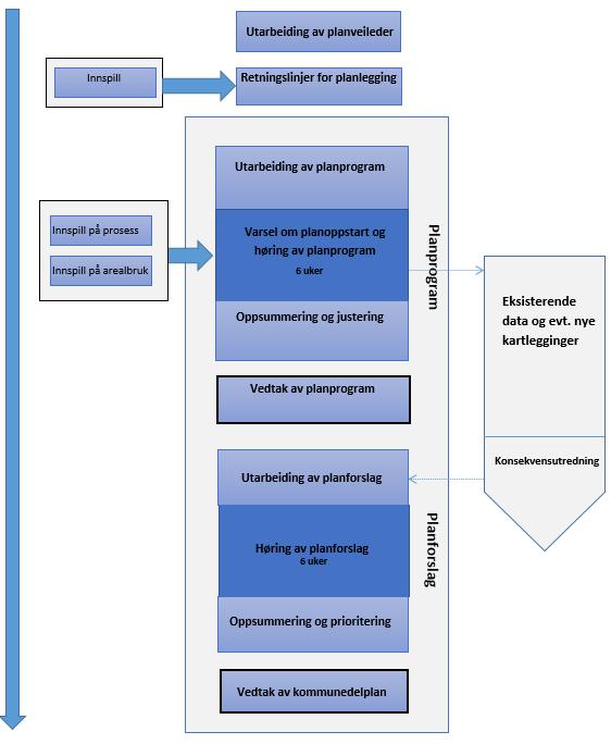 Figur 2: Flytdiagram over en standard planprosess der tiden