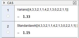 d) Finn varians og standardavvik ved å bruke et digitalt hjelpemiddel.