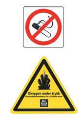 Oksygen hjå brukar Forholdsreglar ein skal ta: Oksygen. under trykk skal ikkje kombinerast med fettholdige salvar eller kremar. Ein må ALDRIG smørje nokon delar av oksygenutstyret inn med fett.