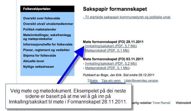 Du kjem no inn på oversikta over