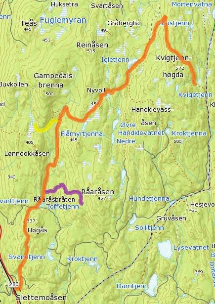 7: Gråberglivegen 8: Råaråsen 9: Tjennsmyr 9 8