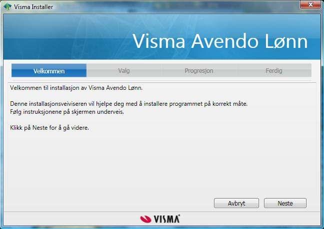 Deretter klikker du på Installer Visma Avendo igjen. 2.