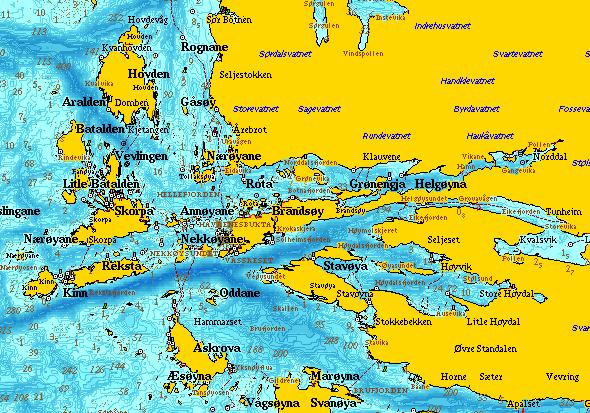 Figur 2.1. Oversiktskart over Nordalsfjorden. Firkant viser kartutsnittet for undersøkelsesområdet ved Nordalsfjord.