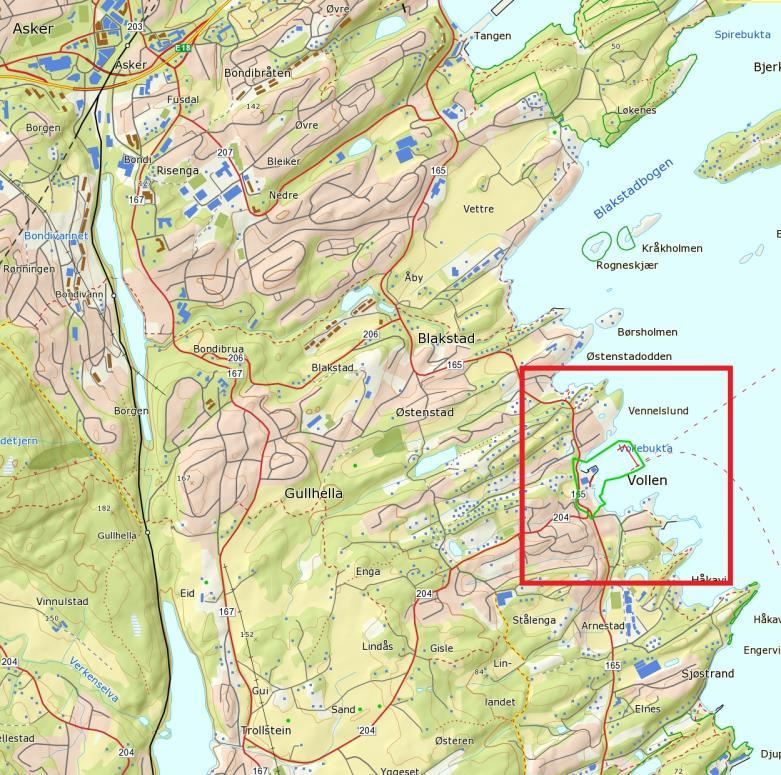 1 INNLEDNING Wergeland Krog Naturkart har på oppdrag for Fjordservice as og FROST arkitekter AS gjennomført en kartlegging av marine naturtyper og naturmiljø i Vollen Marina i Asker kommune.