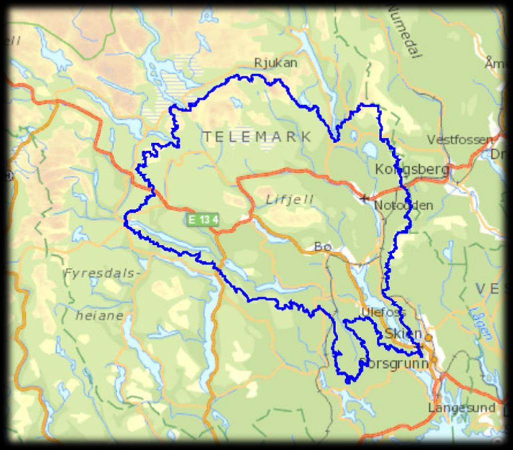Tilstandsklassifisering av lokaliteter i vannområde Midtre Telemark 2013.