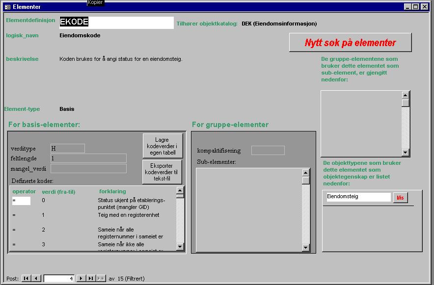 SOSI_db Elementdefinisjons-bilde for gruppe-element Elementdefinisjonsbildet er laget for å vise både basis-element og gruppe-element.