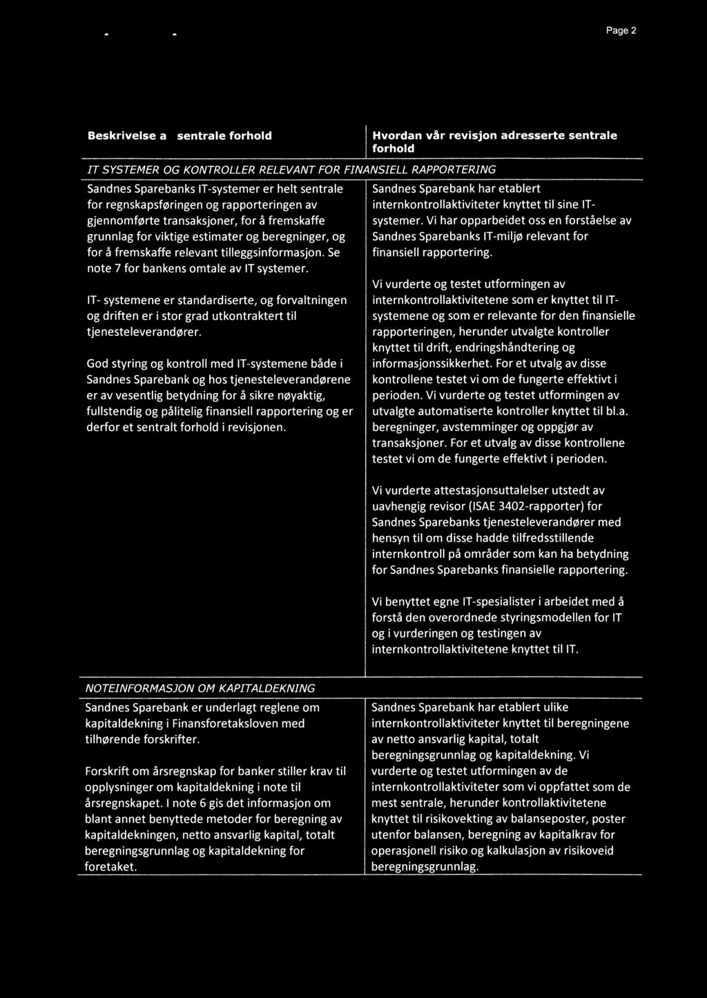 Vi har opparbeidet oss en forståelse av grunnlag for viktige estimater og beregninger, og Sandnes Sparebanks T-miljø relevant for for å fremskaffe relevant tilleggsinformasjon.