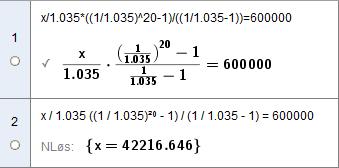 Parentesuttrykket i likningen danner en geometrisk rekke med a, Likningen blir da k og n 0.